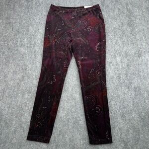 Zenergy by Chicos Pants Womens 1 (Fits 30x28) Paisley Print Lounge Ankle Pull-On